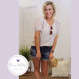 NWT women’s stripe blouse top boutique USA made